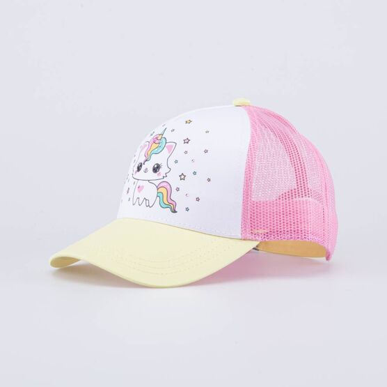 07809100-40 Кепка-бейсболка с сеточкой Единорожка для девочки разноцветный
