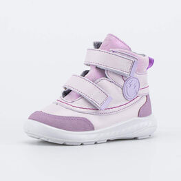 352410-34 Кожаные утепленные ботинки Смайл для девочки сиреневый