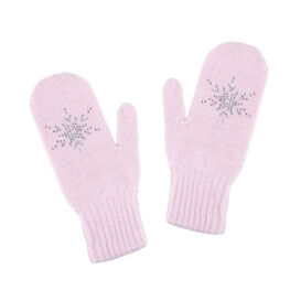 07821165-40 Варежки для девочек однослойные розовые для девочки разноцветный