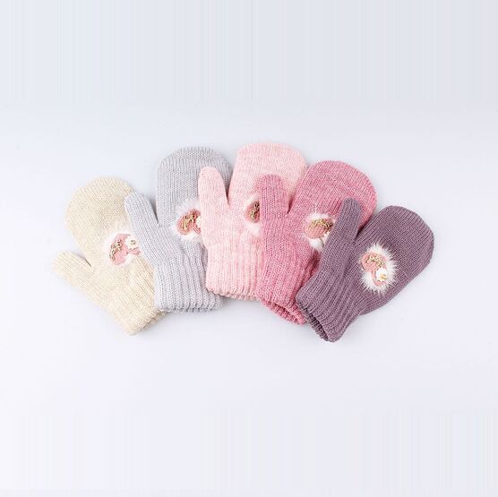 07821140-40 Варежки детские двухслойные фуксия для девочки фуксия