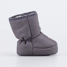 001117-43 Теплые меховые пинетки на липучке для мальчики серый фото №2