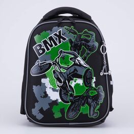 02704373-40 Рюкзак школьный BMX (11+) КК для мальчики черный + зеленый