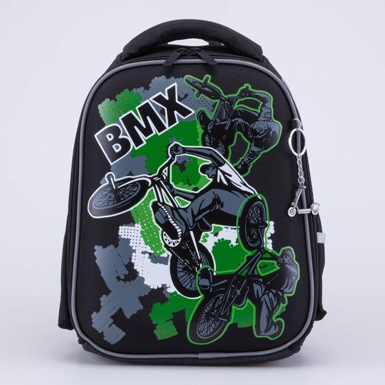 02704373-40 Рюкзак школьный BMX (11+) КК для мальчики черный + зеленый