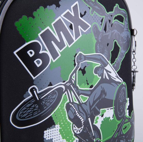 02704373-40 Рюкзак школьный BMX (11+) КК для мальчики черный + зеленый фото №5