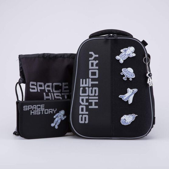 02704375-40 Школьный набор Рюкзак Мешок Пенал (11+) КК для мальчики черный