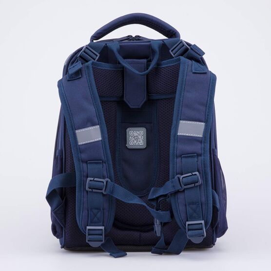 02704377-40 Рюкзак школьный с патчами-липучками Автогонки для мальчики черный фото №3