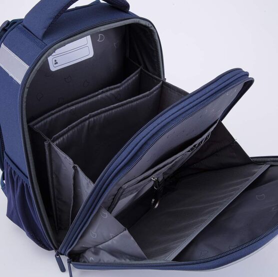 02704377-40 Рюкзак школьный с патчами-липучками Автогонки для мальчики черный фото №4