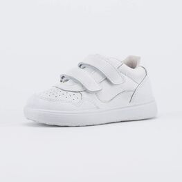 332165-11 Белые кожаные полуботинки на липучках для мальчики белый