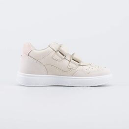 332165-14 Кожаные полуботинки на липучках для девочки бежевый фото №2