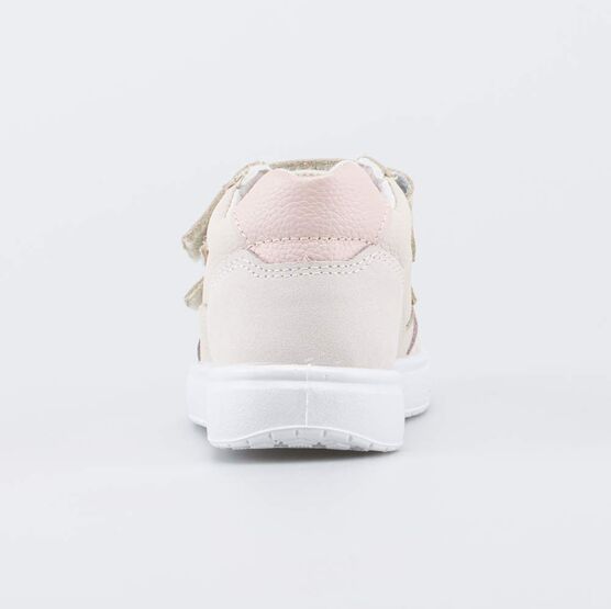 332165-14 Кожаные полуботинки на липучках для девочки бежевый фото №5