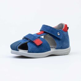 322133-22 Сандалии из натурального нубука для мальчика для мальчики син-кра