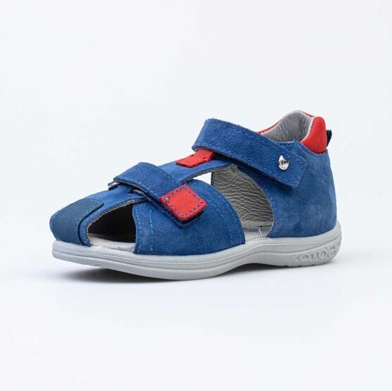 322133-22 Сандалии из натурального нубука для мальчика для мальчики син-кра
