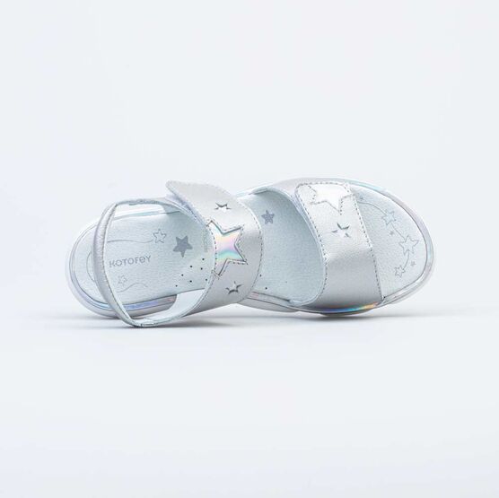 522163-21 Босоножки для девочки кожаные для девочки серебрист. фото №4