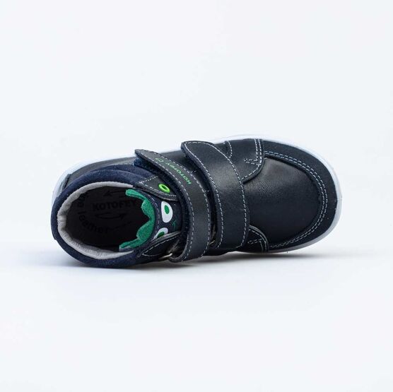 352310-22 Кожаные ботинки на липучках Динозавр для мальчики синий фото №4