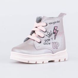 152333-31 Утепленные ботинки на шнурках DGU сиреневый для девочки сир-роз