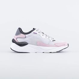 744173-13 Кроссовки для девочки-подростка на шнурках для девочки сер-роз фото №2