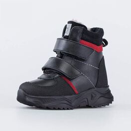 552239-53 Зимние ботинки на липучках для мальчика для мальчики черный