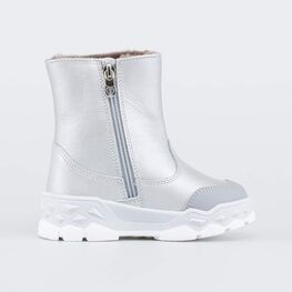 362115-52 Зимние полусапожки для девочки Котик для девочки серебристый фото №2