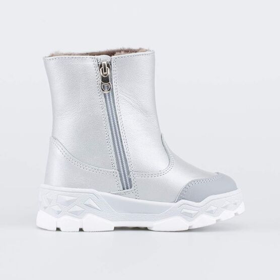 362115-52 Зимние полусапожки для девочки Котик для девочки серебристый фото №2