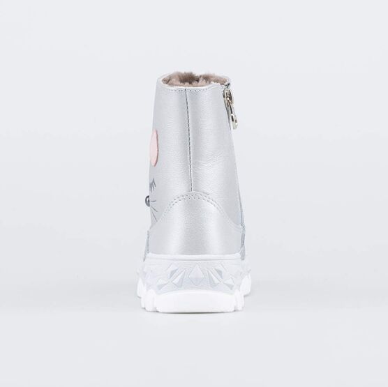 362115-52 Зимние полусапожки для девочки Котик для девочки серебристый фото №5