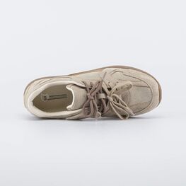 744277-11 Кожаные кроссовки для девочки-подростка для девочки бежевый фото №4