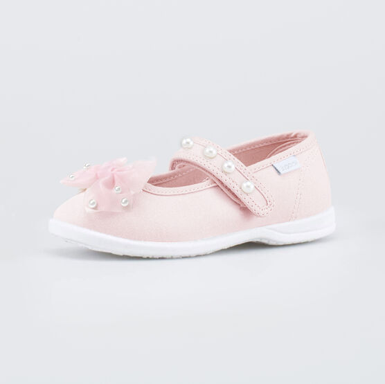 231294-11 Текстильные туфли для девочки Жемчужины для девочки розовый