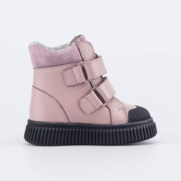 152375-52 Зимние ботинки на овчине для девочки розовый фото №2