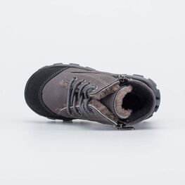 152378-51 Зимние ботинки на молнии для мальчика для мальчики серый фото №4