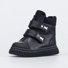 152379-51 Зимние ботинки на липучках для мальчики черный