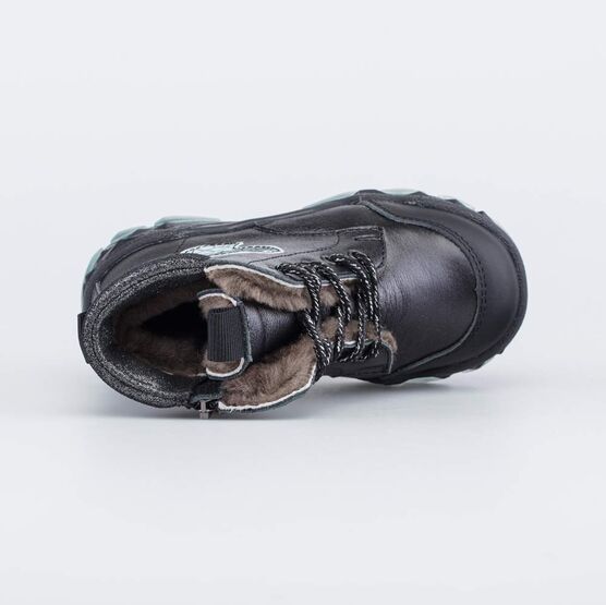 352375-53 Зимние ботинки на молнии Графический Зайка для девочки черный фото №4