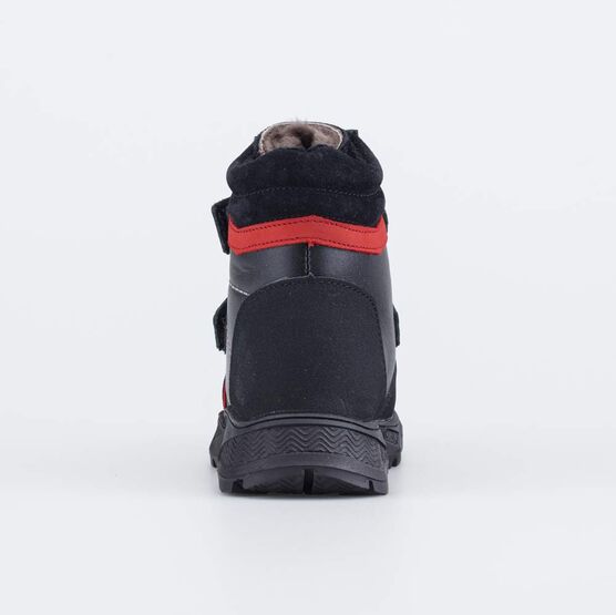 352392-51 Зимние ботинки на липучках для мальчики черно-красный фото №5