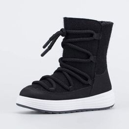 767059-42 Валенки-полусапожки на молнии для девочки черный