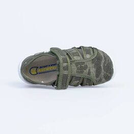 421058-14 Сандалии текстильные для мальчики оливковый фото №4