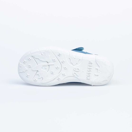 421045-11 Босоножки текстильные для девочки голубой фото №3