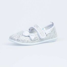 531016-73 Текстильная обувь для девочки серебрист.