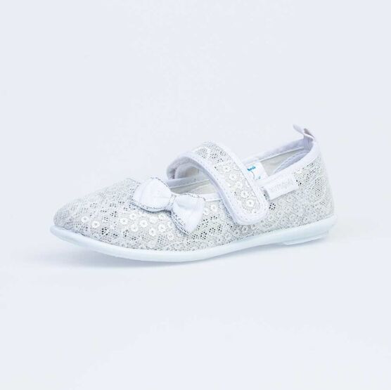 531016-73 Текстильная обувь для девочки серебрист.