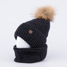 07711578-40 Шапка и снуд черный для мальчики черный