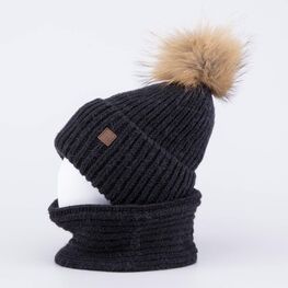 07711578-40 Шапка и снуд черный для мальчики черный фото №2