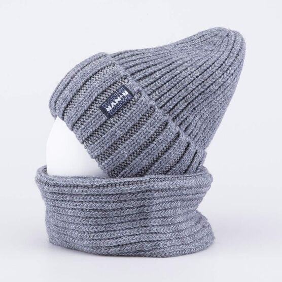 07711579-40 Шапка и снуд серый для мальчики серый фото №2