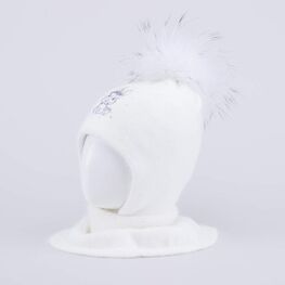 07811561-41 Шапка и снуд Зайка белый для девочки белый