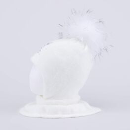 07811561-41 Шапка и снуд Зайка белый для девочки белый фото №2