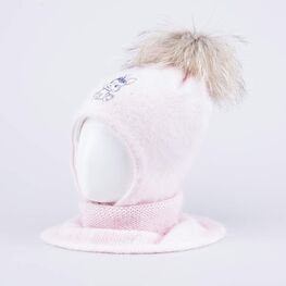07811561-42 Шапка и снуд Зайка розовый для девочки розовый