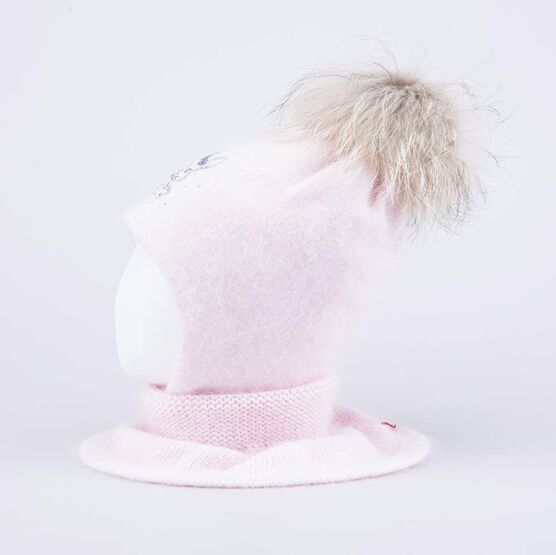 07811561-42 Шапка и снуд Зайка розовый для девочки розовый фото №2