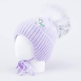 07811562-41 Шапка детская Единорог сиреневый для девочки сиреневый