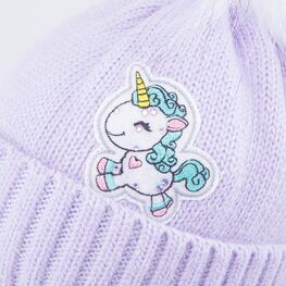 07811562-41 Шапка детская Единорог сиреневый для девочки сиреневый фото №3