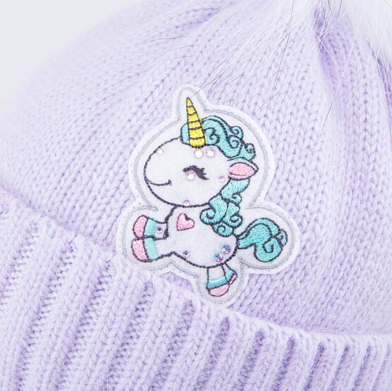 07811562-41 Шапка детская Единорог сиреневый для девочки сиреневый фото №3