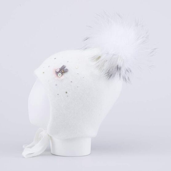 07811567-41 Шапка детская белый для девочки белый фото №2