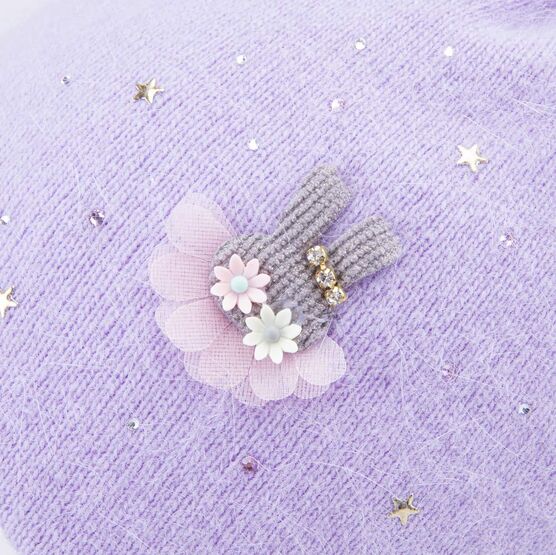 07811567-42 Шапка детская сиреневый для девочки сиреневый фото №3