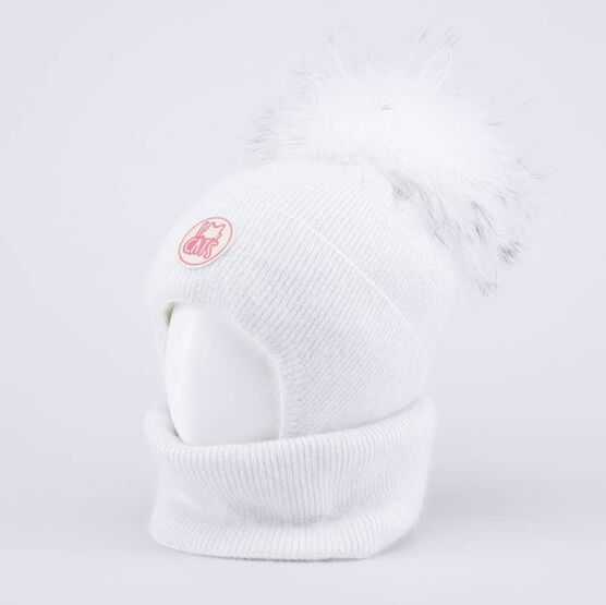 07811568-40 Шапка и снуд серый для девочки серый