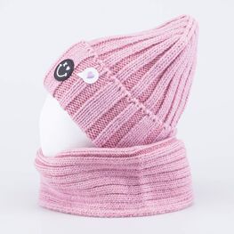 07811571-42 Шапка и снуд розовый для девочки розовый фото №2